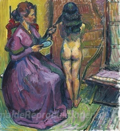 Kind am Morgen Toilette