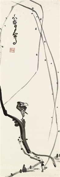 Vogel auf Weidenzweig