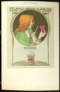 Postkarte Frau als Hexe
