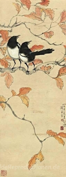Magpies auf einem Ast