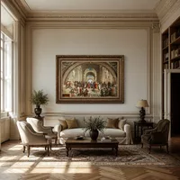 Eine Frau auf einem Bett liegend — Museumsinterieur