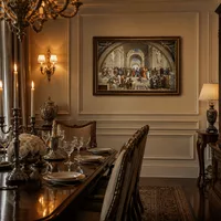 Eine Frau auf einem Bett liegend — Schloss-Esszimmer