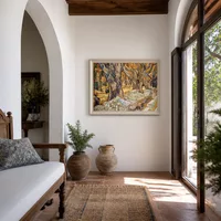 Ländliche Frau Bücken und Gleaning — Mediterranes Haus