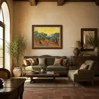 Public Garden mit Vincent s Haus im Hintergrund — Italienische Villa