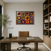 Farbstudie Quadrate mit konzentrischen Kreisen — Designerbüro