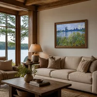 Blumen an den Ufern der Seine bei Vetheuil — Haus am See