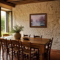 Fluss Auftauen in der Nähe Vetheuil — Italienische Villa