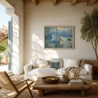 Sonnenaufgang, das Meer — Mediterranes Haus