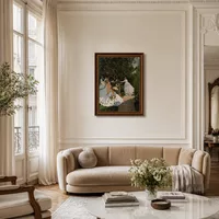 Mädchen mit Blumen — Pariser Wohnung