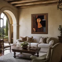 Jeanne Hébuterne mit Hut und Halskette — Italienische Villa