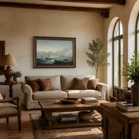 Seelandschaft mit Segelschiff in schwerer See — Italienische Villa
