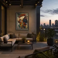 Zusammensetzung — Penthouse-Terrasse in der Stadt