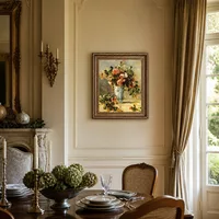 Rosen und Jasmin in einem Delft-Vase — Schloss-Esszimmer