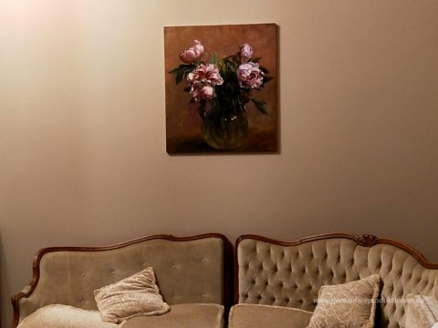 Vase mit Pfingstrosen