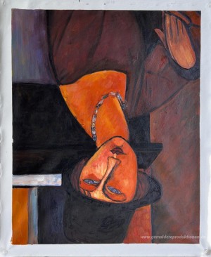 Jeanne Hébuterne mit Hut und Halskette