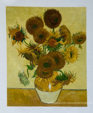 Stillleben - Vase mit fünfzehn Sonnenblumen