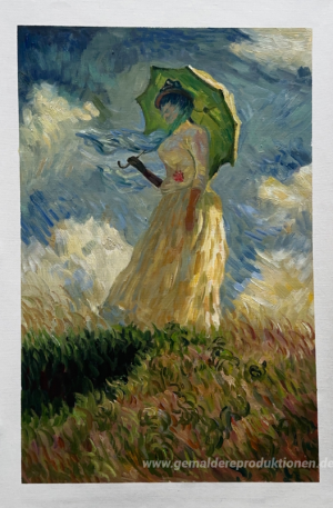 Frau mit Sonnenschirm (auch als Studie einer Abbildung Freien be