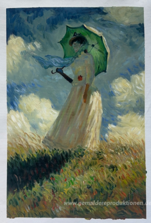Frau mit Sonnenschirm (auch als Studie einer Abbildung Freien be