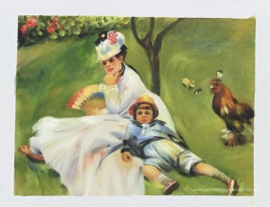 Camille Monet und ihr Sohn Jean in der Garten in Argenteuil