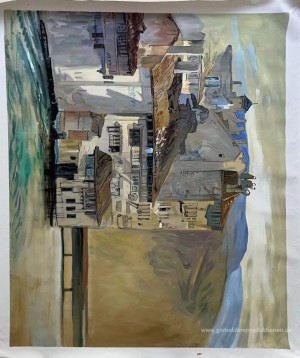 Alte Häuser auf dem Rhône-Insel, Genf
