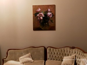 Vase mit Pfingstrosen