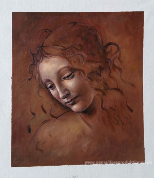 Kopf einer jungen Frau mit zerzausten Haar (Leda)